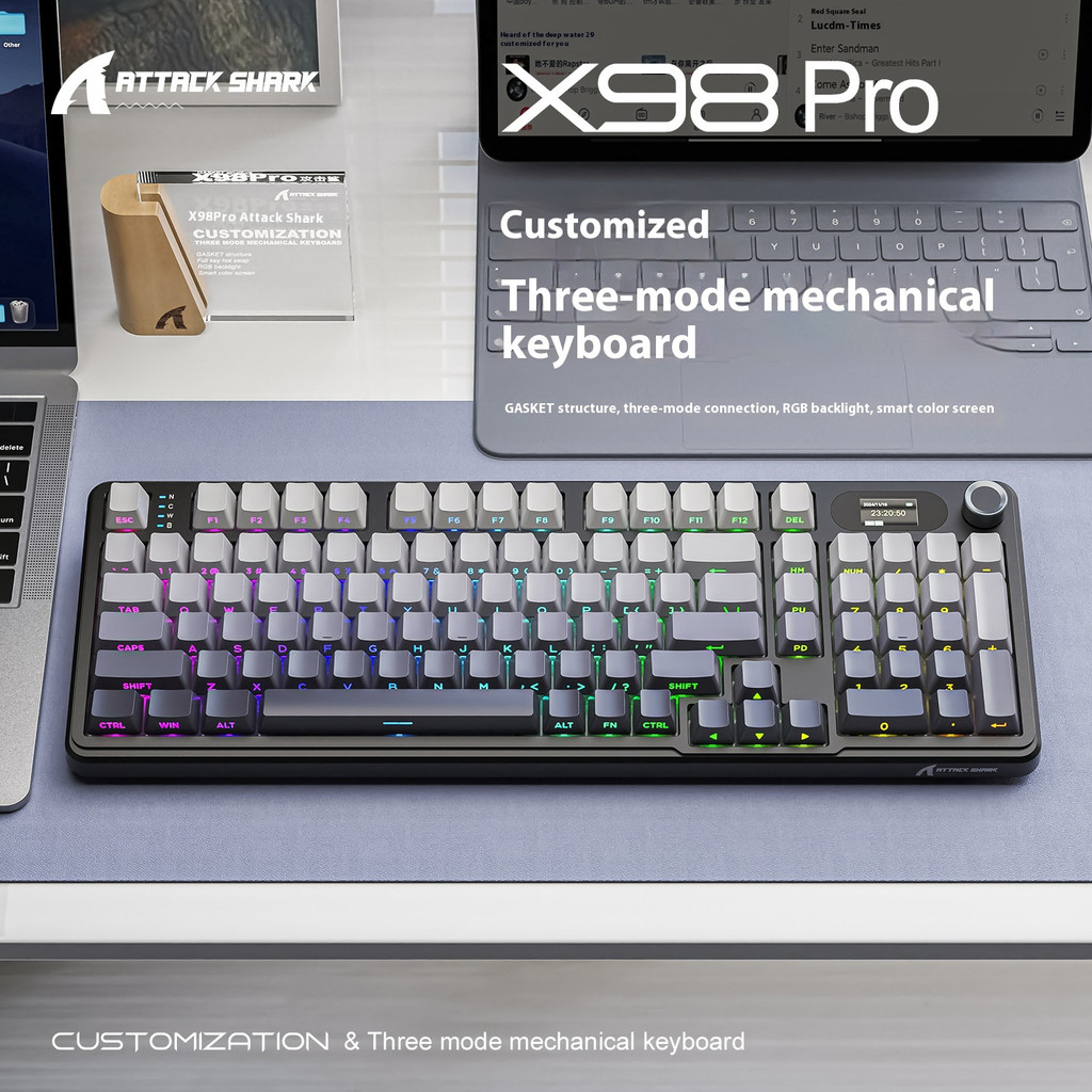 Jual Attack Shark X98Pro the third mock examination RGB wireless ...