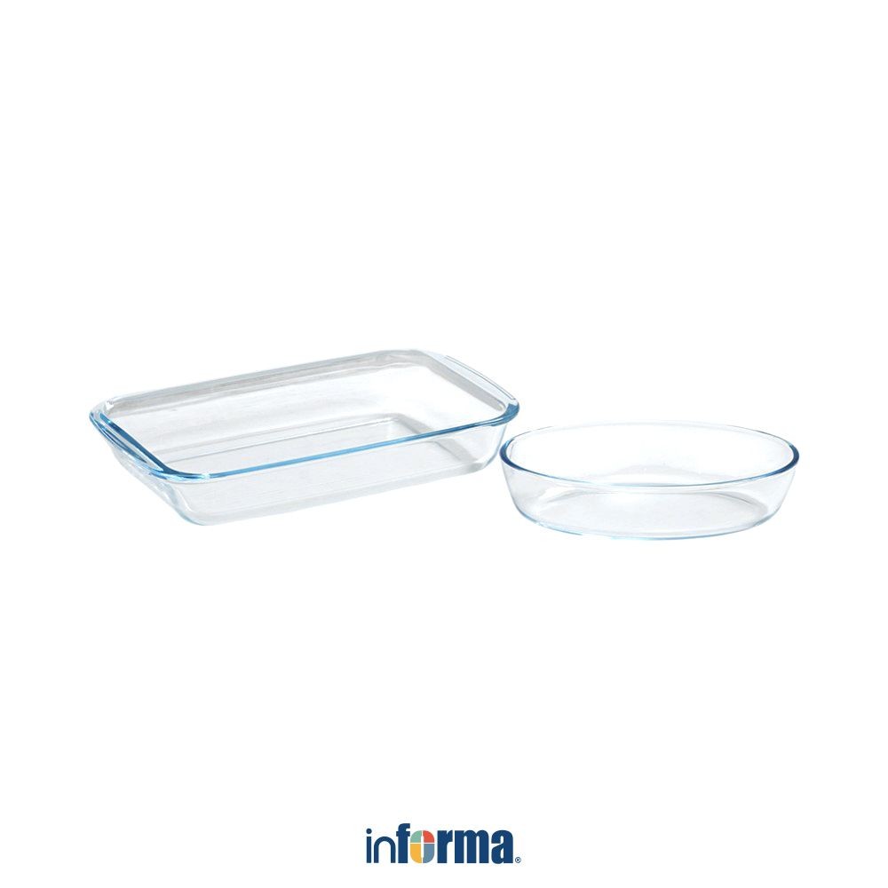 Jual Informa Cooking Color Set 2 Pcs Decca Loyang Kaca Transparan Tray ...