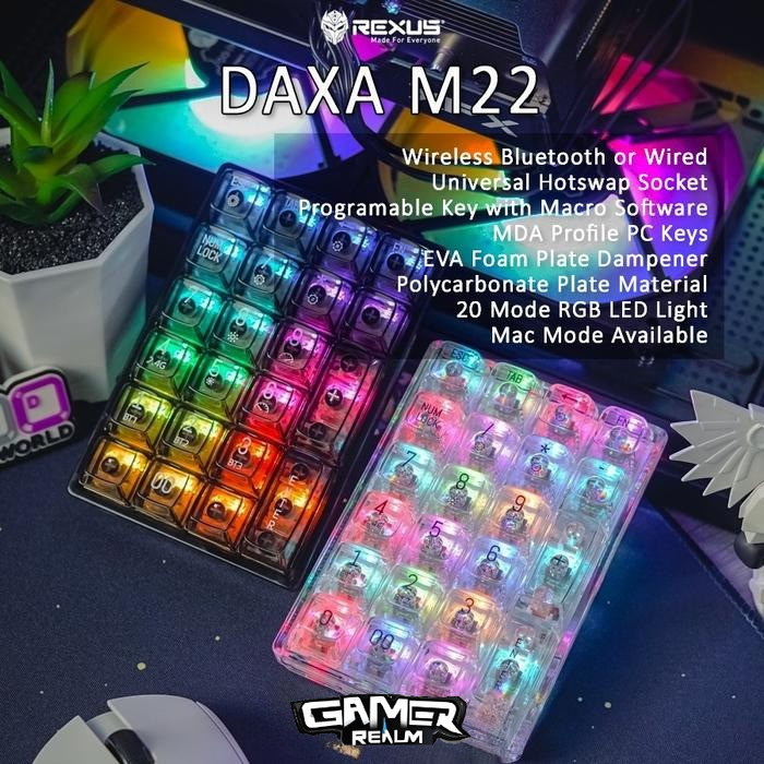 Jual Rexus Daxa M22 Numeric Mechanical Keyboard | Shopee Indonesia
