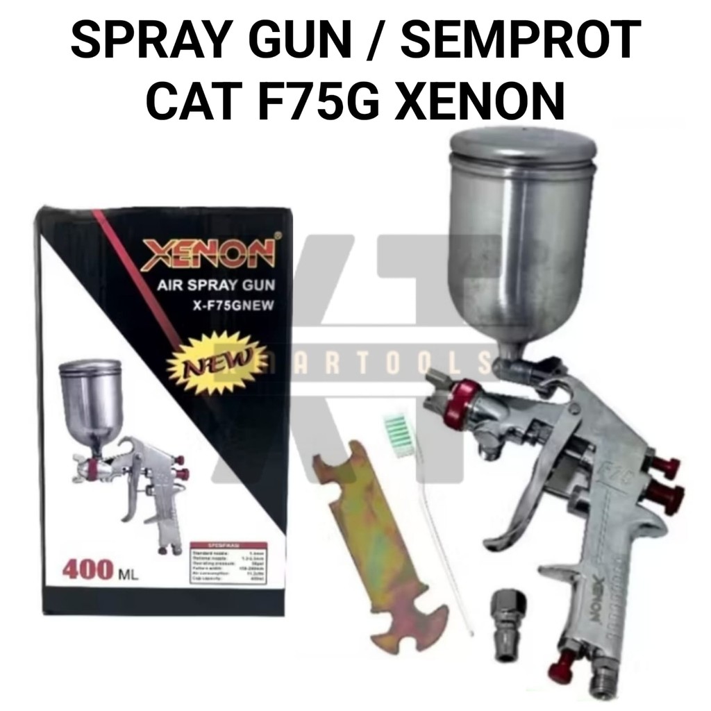 Jual Spray Gun F75 XENON / Semprotan Cat Tabung Atas 400 Ml Air Spray ...