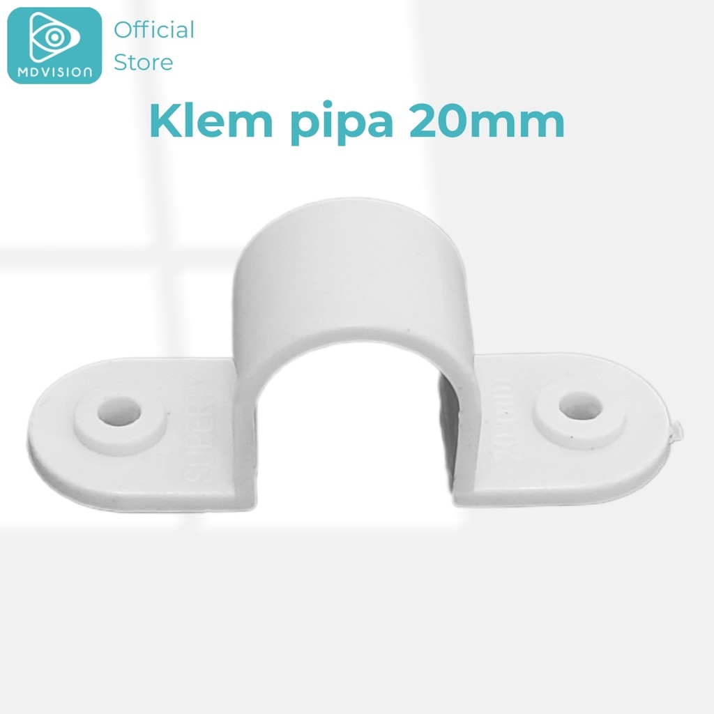 Jual Klem Pipa Listrik 20mm Putih – Penjepit Kabel & Pipa PVC Instalasi ...