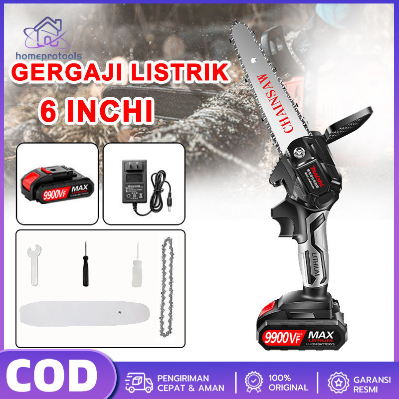 Jual Chainsaw Gergaji Rantai Elektrik Mini 12 Inch/6 Inch / 4 Inch ...