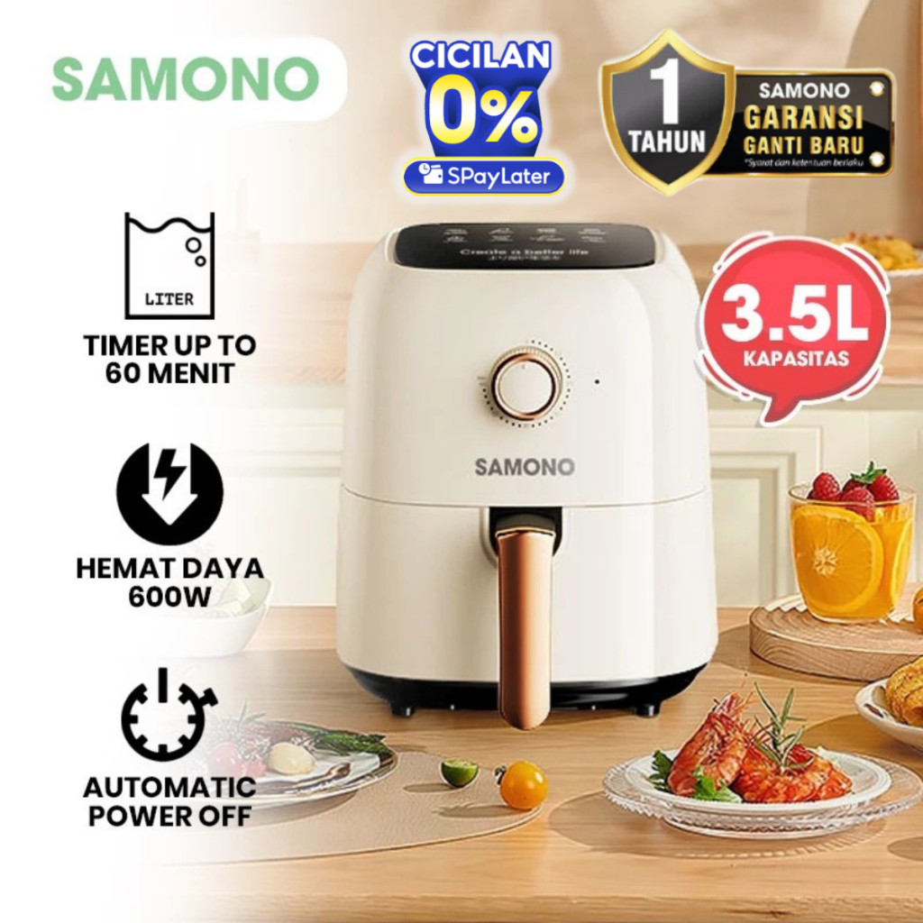Jual SAMONO Air Fryer 3.5 Liter Hemat Daya 600W Penggorengan Tanpa ...