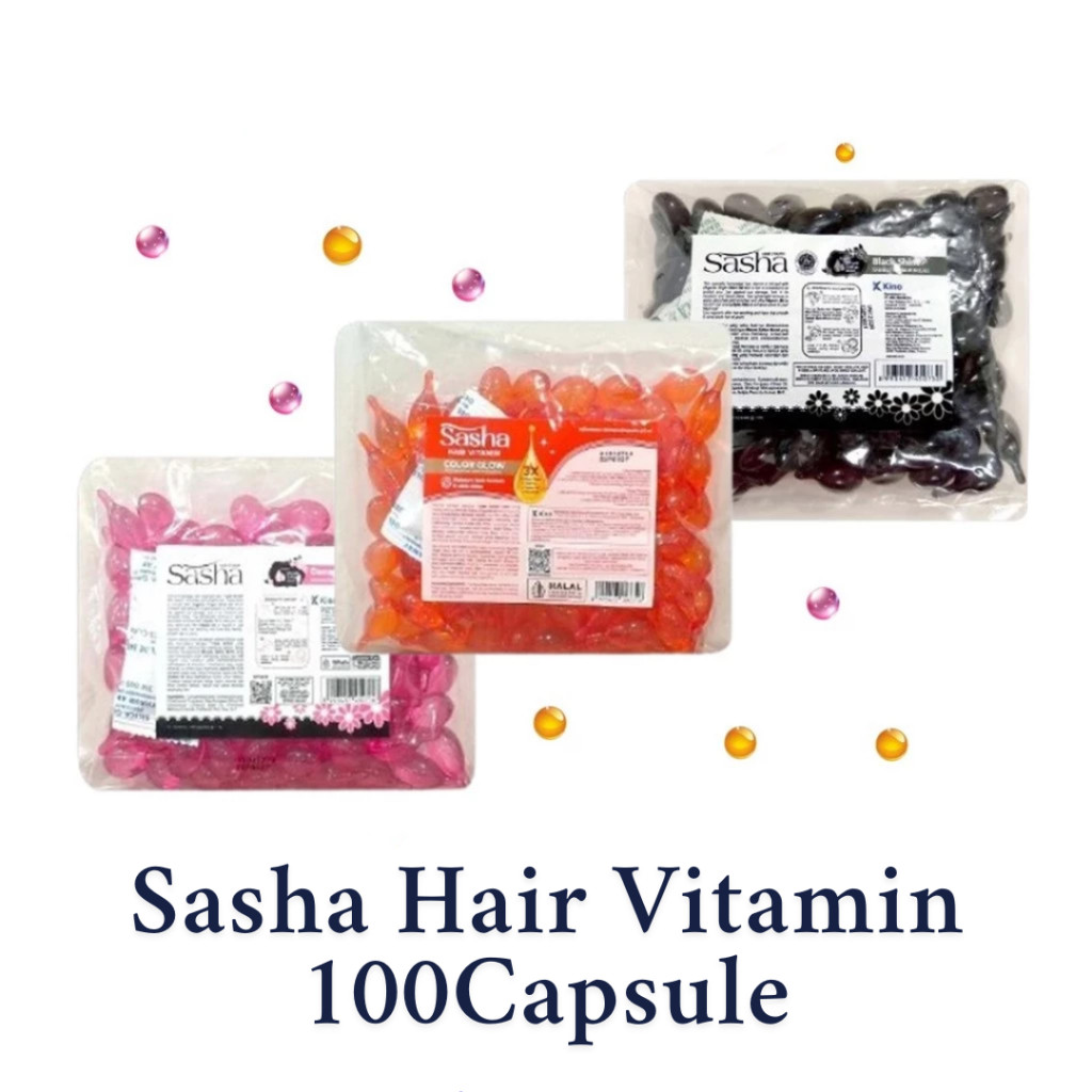 Jual SASHA Hair Vitamin Rambut 100 Capsule | Black Shine | Damage Color ...