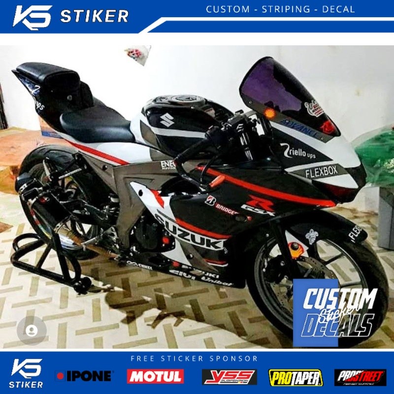 Jual Decal Stiker Full Body Suzuki GSX R150 Custom Hitam Doff Premium ...