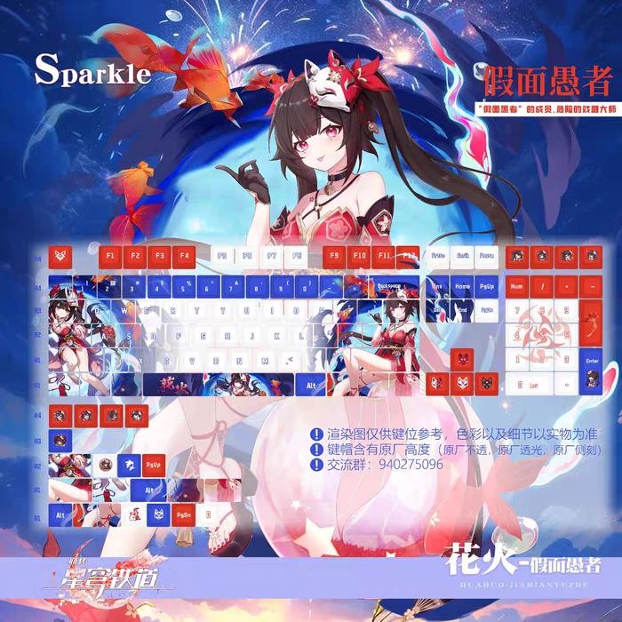 Jual Keycaps Mechanical Keyboard Anime Game Honkai Star Rail Sparkle ...