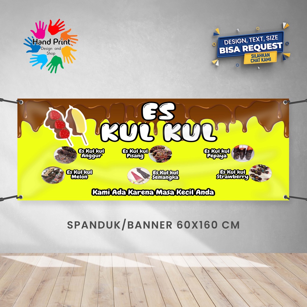 Jual Spanduk Banner Es Kul Kul Buah Warna Kuning Coklat Minuman Segar