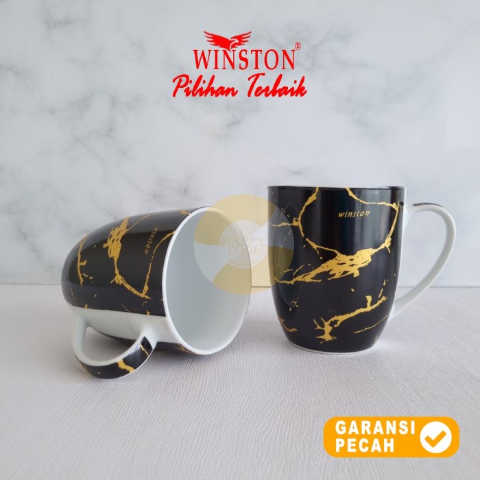 Jual WINSTON 1pcs 11oz MARMER HITAM Mug Keramik Mug Gagang Gelas