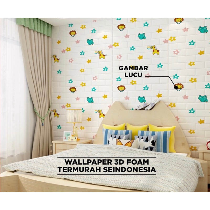 Jual (Baru) WALLPAPER DINDING FOAM GAMBAR / WALL bergambar ANAK 3d