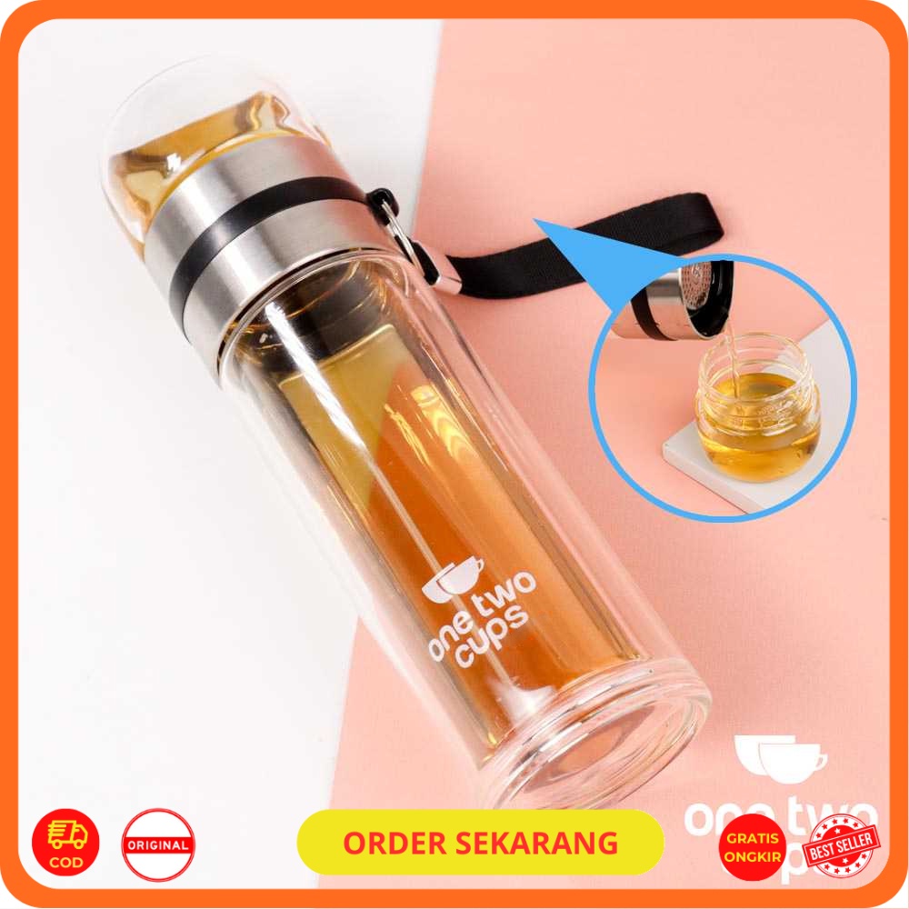 Jual Botol Minum Kaca Tahan panas bebas racun Borosilikat dengan ...