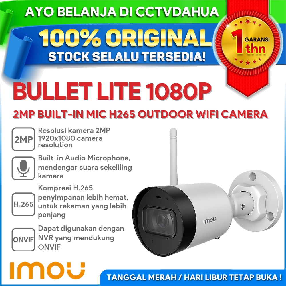Jual IMOU BULLET LITE 1080P IPCG22P 2MP BUILTIN MIC OUTDOOR WIFI