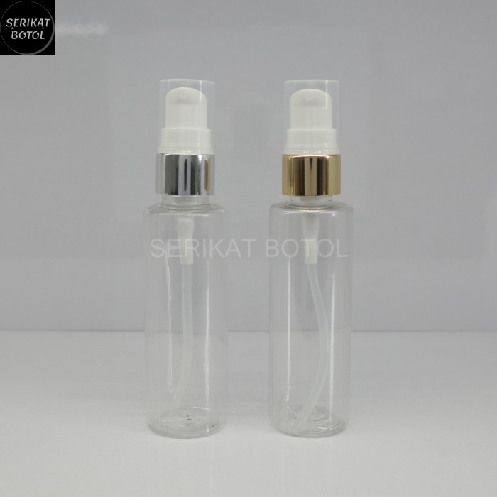 Jual BOTOL PUMP TREATMENT RF 60ML CLEAR GOLD SILVER HALF CAP BENING