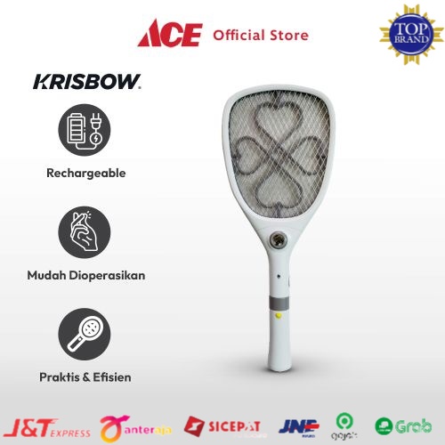 Jual Ace Krisbow Raket Nyamuk Rechargeable Dengan Soket Pengusir Serangga Raket Pembasmi