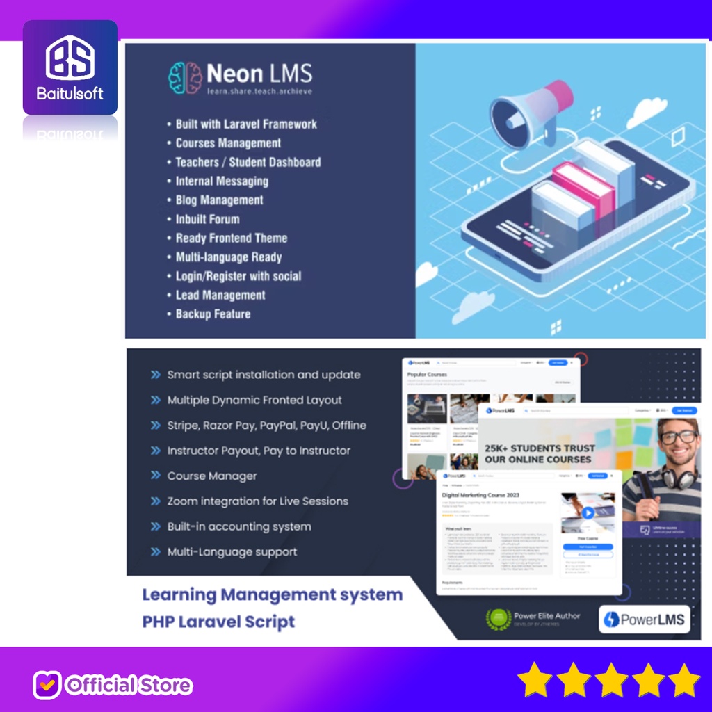 Jual NEONLMS - LEARNING MANAGEMENT SYSTEM PHP LARAVEL SCRIPT WITH ZOOM ...