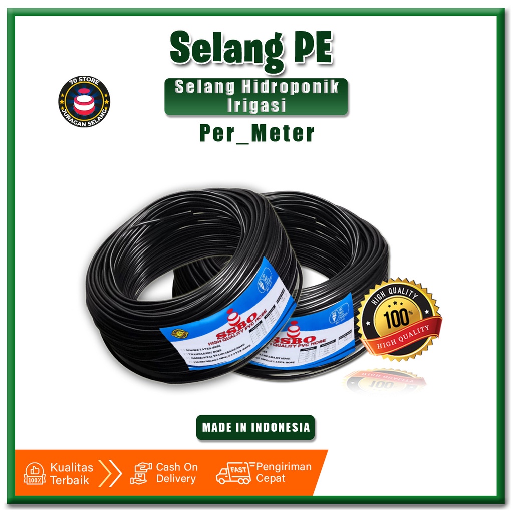 Selang PE 7 & 11 mm Permeter Untuk Fertigasi Irigasi Hidroponik Alat Taman Perkebunan