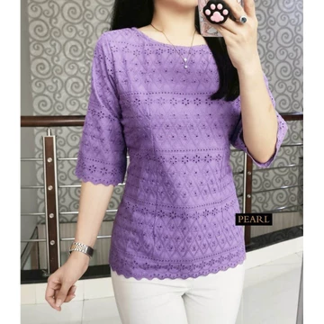 Wc(K. O Tl0 Blus Wanita Katun Bolong Cantik Motif Baru