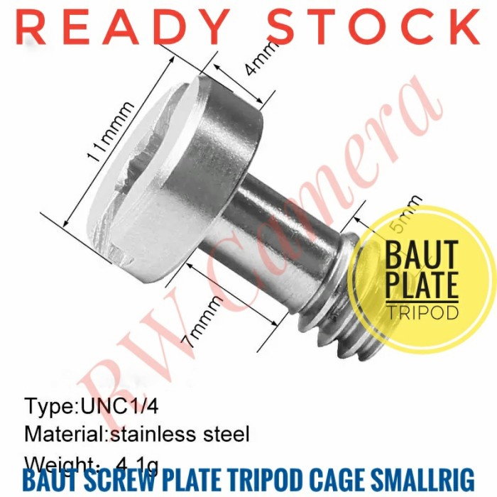 Jual Baut Plate Plat Tripod Screw Cage Smallrig 1/4 Kamera Kunci ...