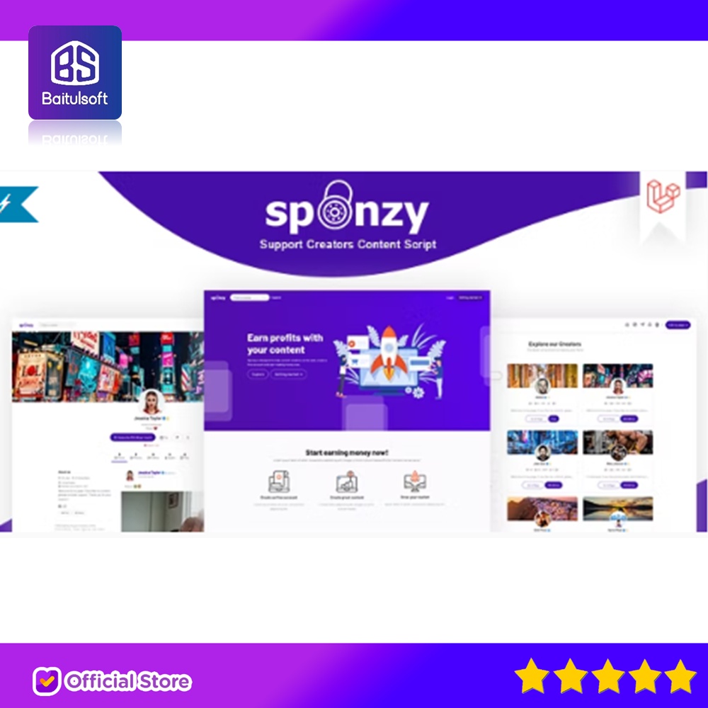 Jual SOURCE CODE APLIKASI SPONZY - SUPPORT CREATORS CONTENT SCRIPT ...
