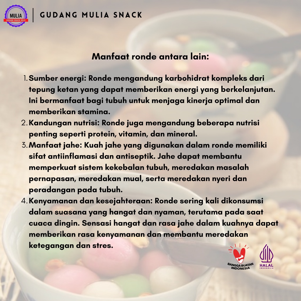 Jual Wedang Ronde Instant isi 5 | Minuman Instan Jahe | Shopee Indonesia