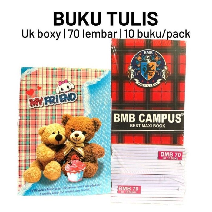Jual BUKU TULIS BMB ISI 70 LEMBAR UKURAN BOXY [ 1 PACK /10 BUKU ...
