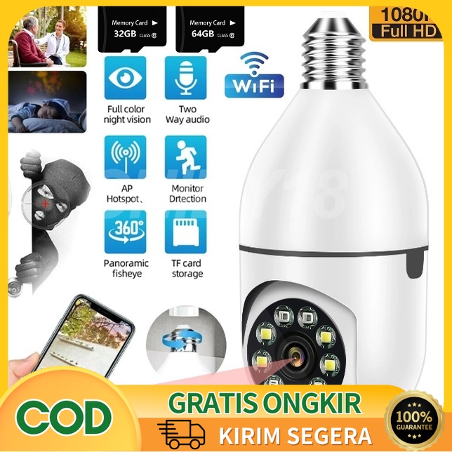 Jual Cctv Lampu V Hd Mp Kamera Cctv Wifi Bohlam Derajat Ptz Panoramic Ip Camera Wireless