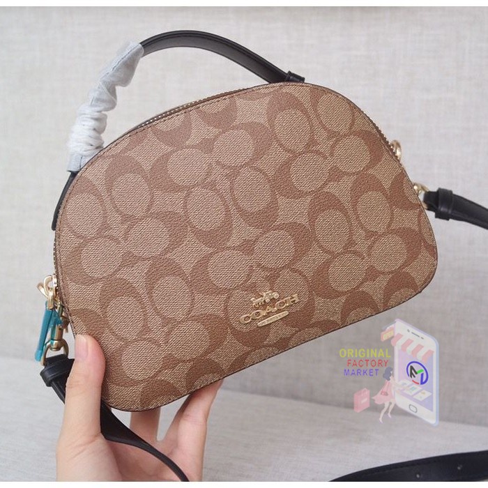 Jual TAS C0ACH 1591 Serena In Signature Canvas Khaki Brown Original VS ...