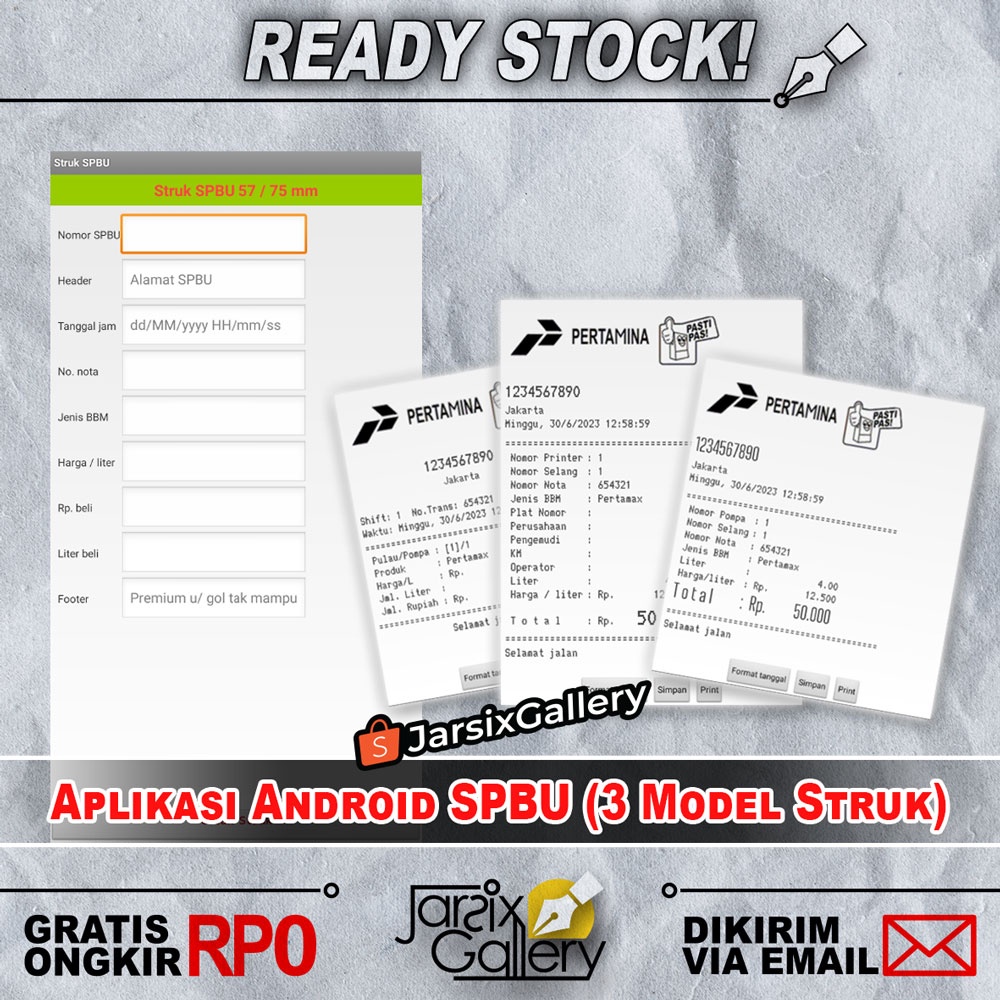 Jual Jarsixgallery Aplikasi Android Struk Spbu 3 Model Struk Shopee Indonesia 4533