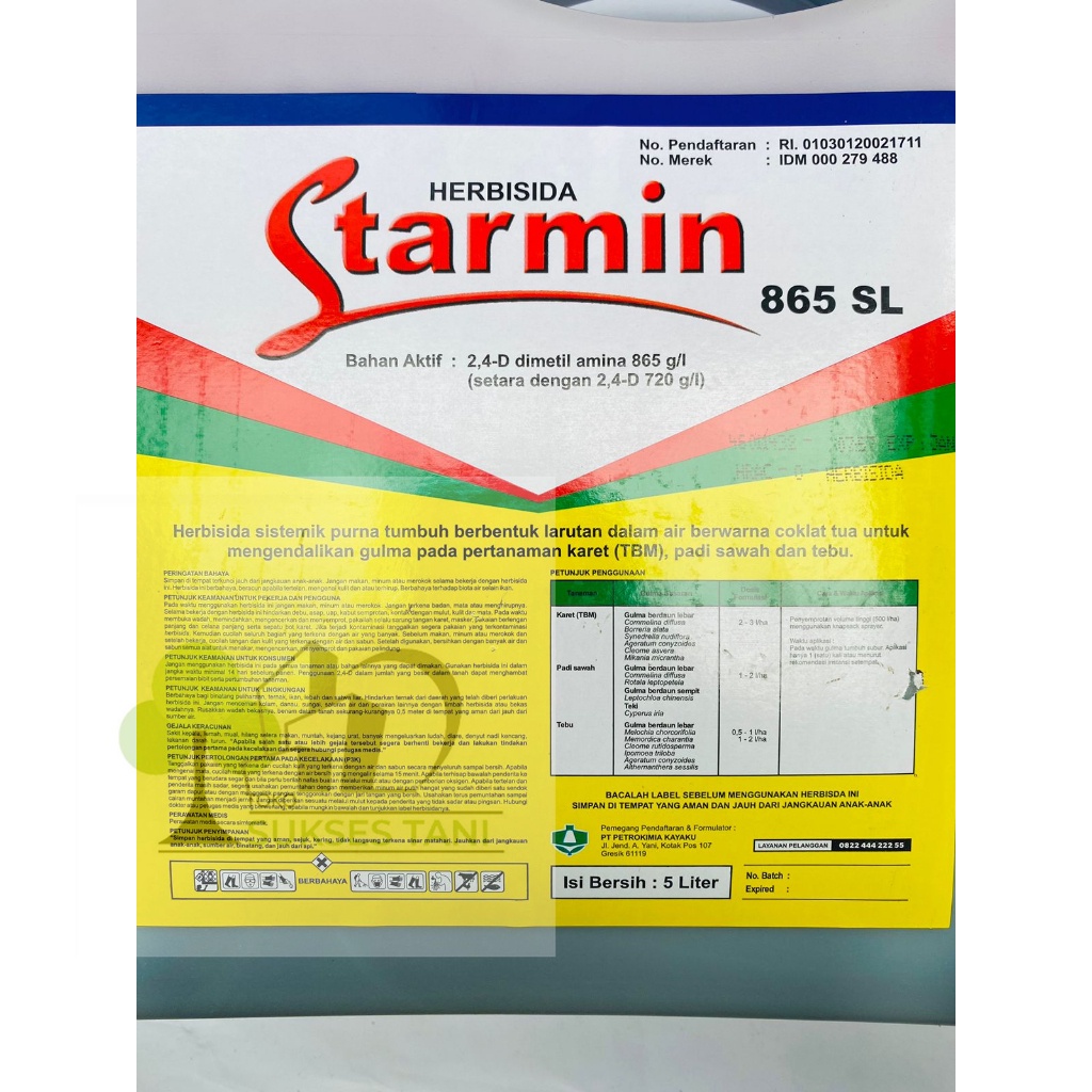 Jual Herbisida STARMIN 865SL kemasan 5L dari PT Petrokimia Kayaku ...