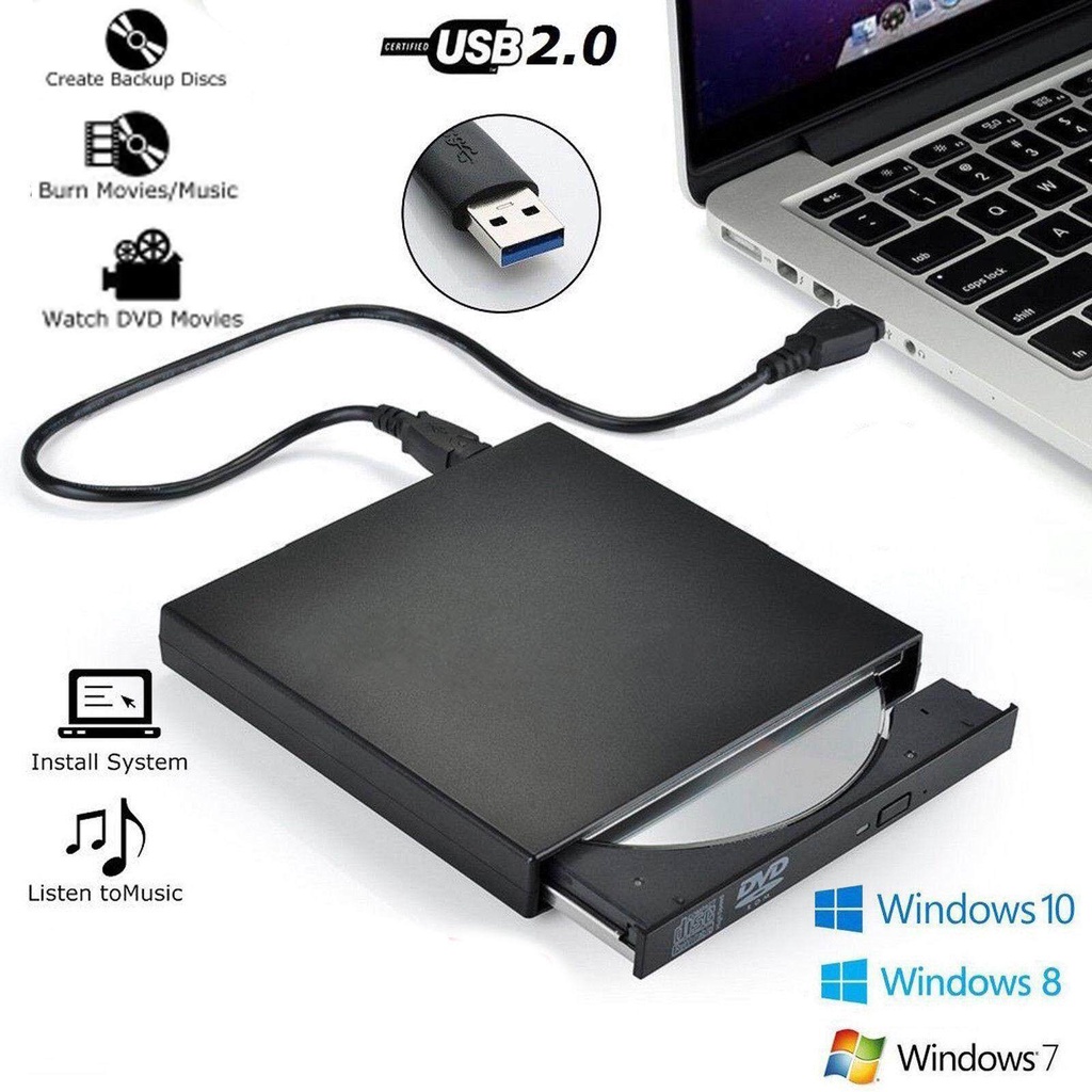 Jual Nippy CD ROM Drive External Komputer DVD Drive USB 2.0 Slim ...