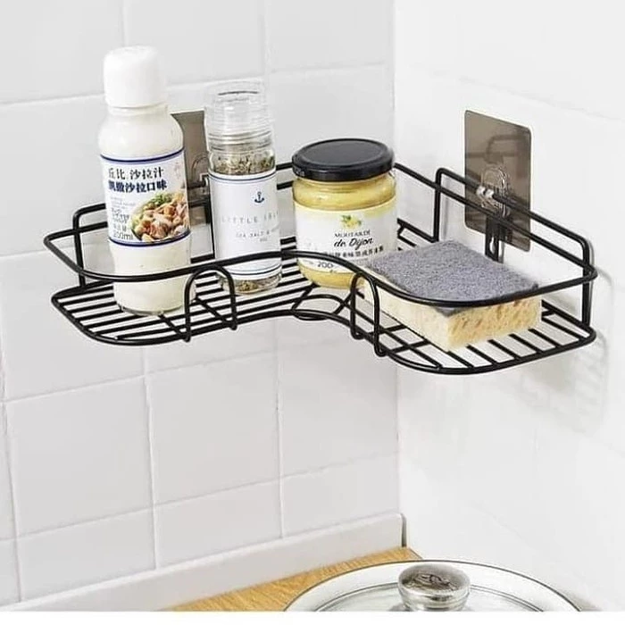 [UNIK88] Rak sabun shampoo Rak sudut dinding Rak bumbu dapur | AutoStock