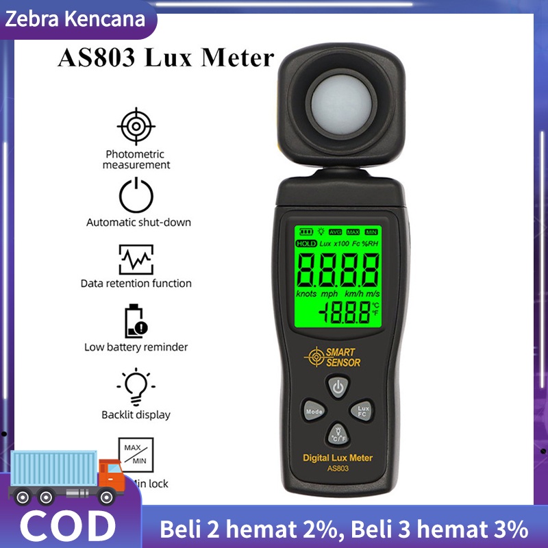 Jual Smart Sensor Digital Lux Meter Alat Ukur Intensitas Cahaya AS803 Shopee Indonesia