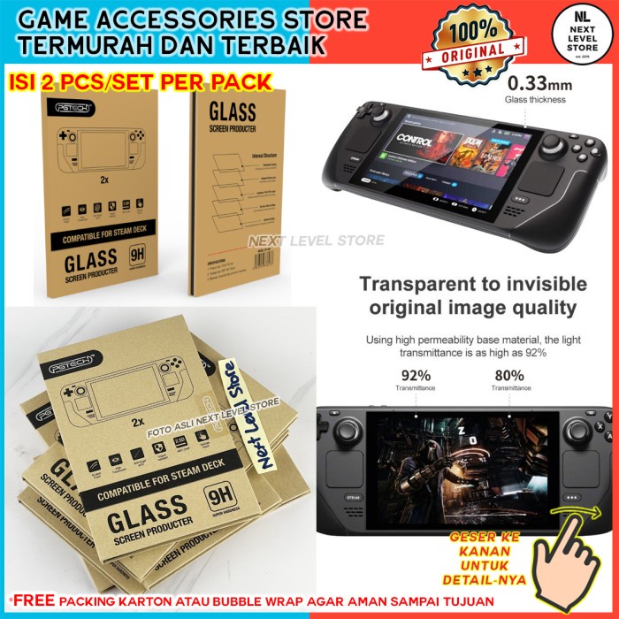 Jual Tempered Glass Steam Deck 9H Screen Protector SteamDeck Anti Gores ...