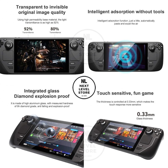 Jual Tempered Glass Steam Deck 9H Screen Protector SteamDeck Anti Gores ...
