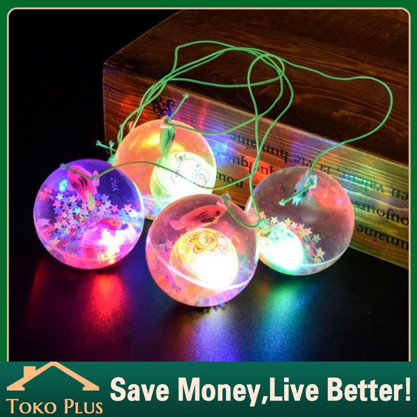 Jual Bola Bekel nyala LED Lampu Jumbo Mainan Anak Bola Bekel LED Karet ...