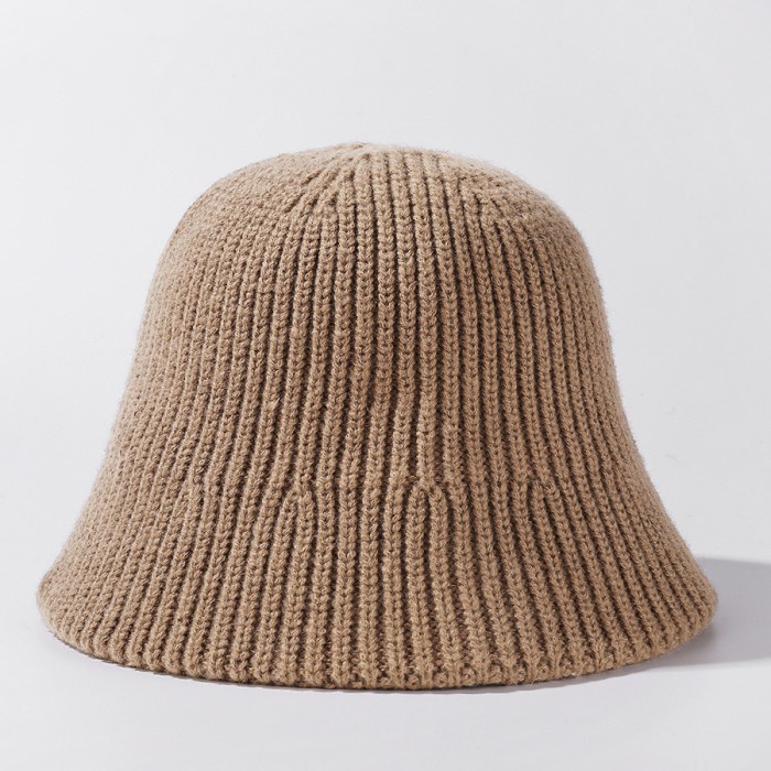 Jual Topi Bucket Rajut Polos Tebal Topi Wanita Korea Bisa Dilipat Topi ...
