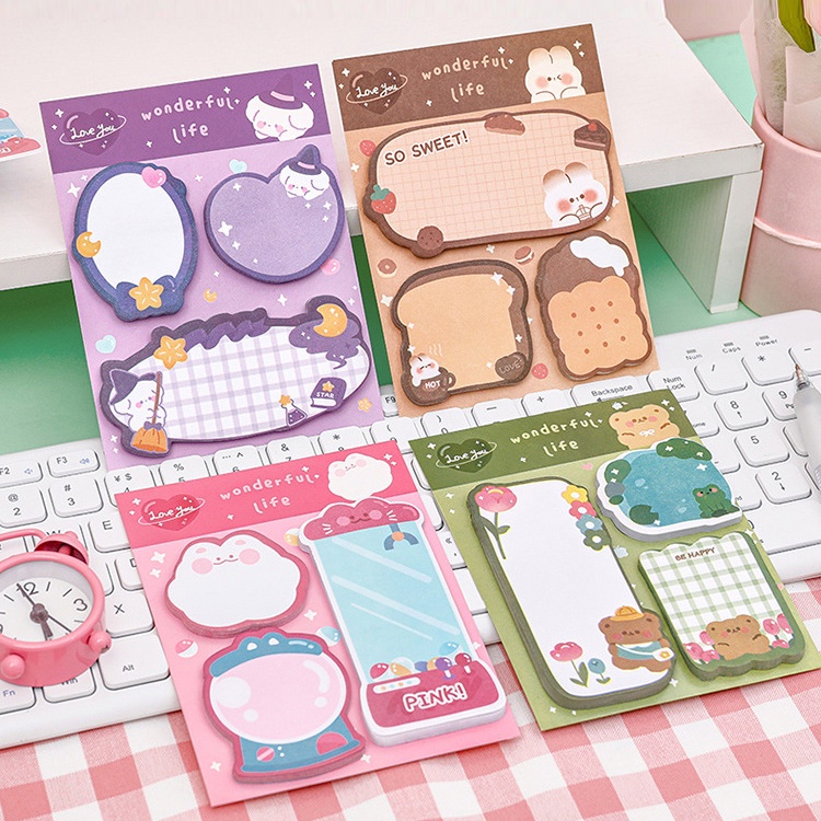 Jual STICKY NOTES MEMO PAD 3 IN 1 BERBAGAI MACAM BENTUK PAD AESTHETIC ...