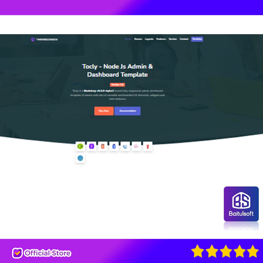 Jual TOCLY - NODEJS ADMIN & DASHBOARD TEMPLATE | Shopee Indonesia