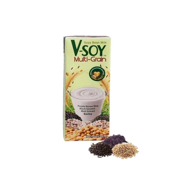 V-Soy Multi Grain Soy Milk UHT 7 x 200ml untuk Diet dan ASI Booster