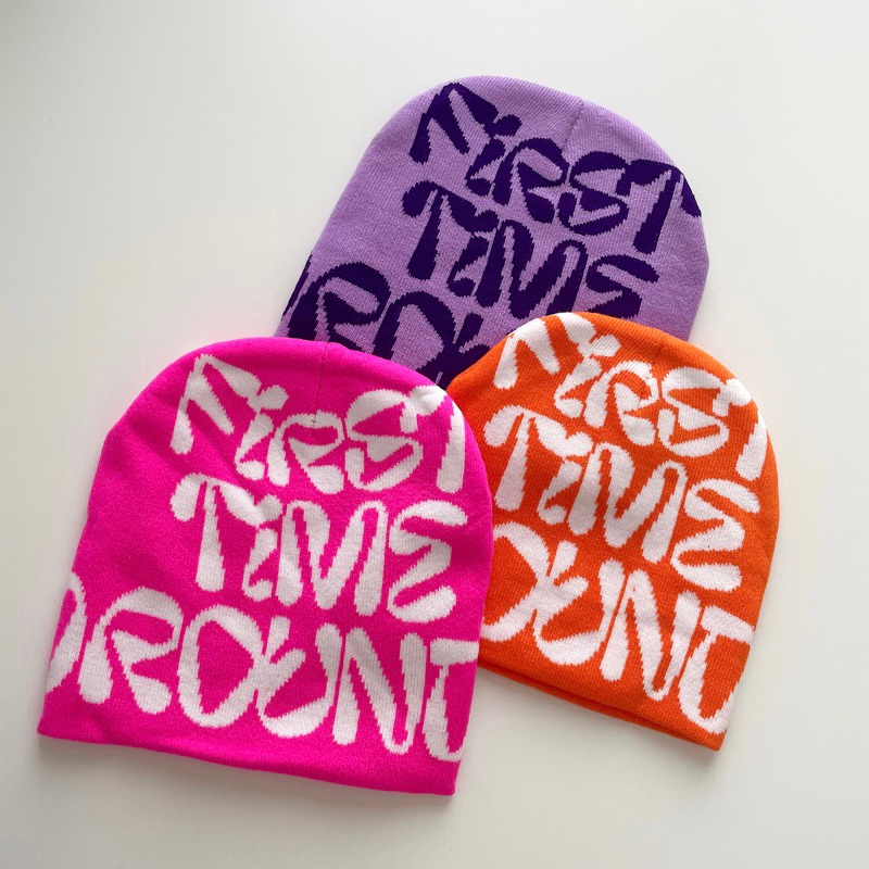 Jual First Time Round - The Funky Beanie - Orange/Periwinkle/Magenta ...