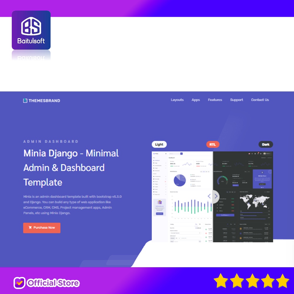 Jual MINIA - DJANGO ADMIN & DASHBOARD TEMPLATE | Shopee Indonesia
