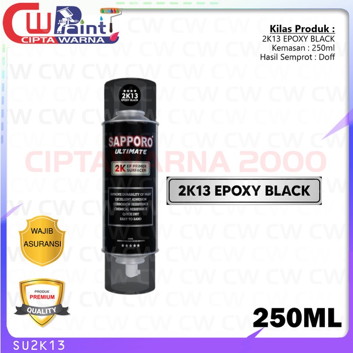 Jual Cat Semprot Spray Sapporo Ultimate 2K13 Epoxy Black 2 Komponen ...