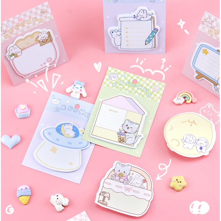 Jual J2 - Sticky notes special cartoon shaped memo tempel daily cat ...