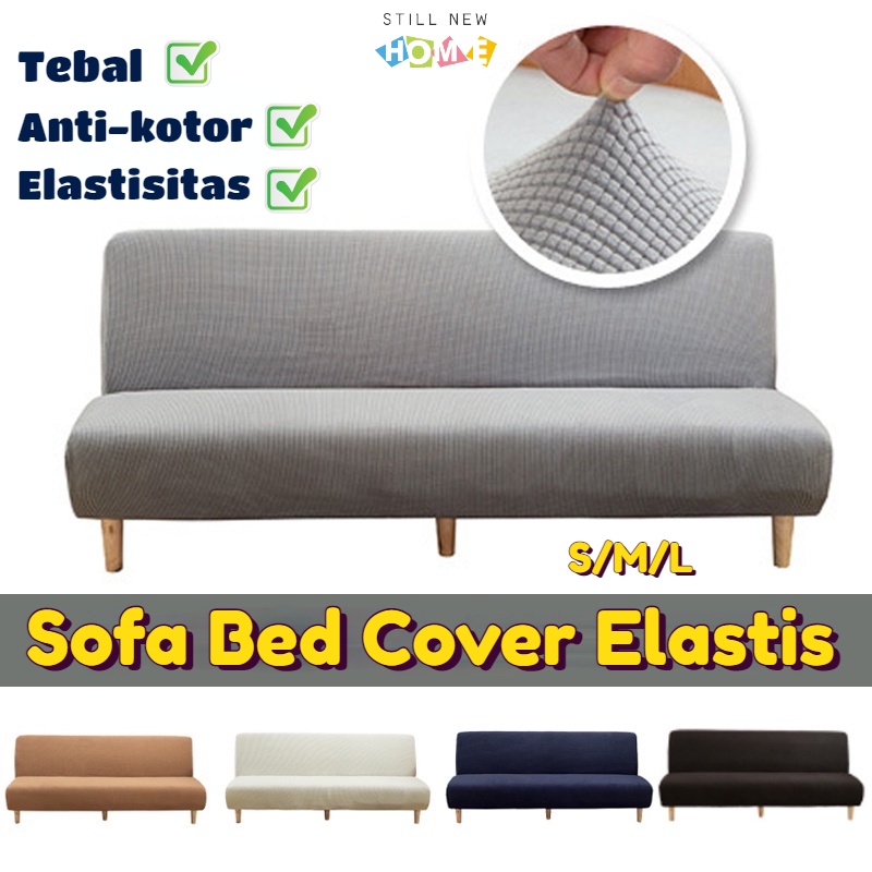 Jual Elastic Sofa Bed Cover Grid / Cover Sofa Bed Sarung Sofa Bed Tebal
