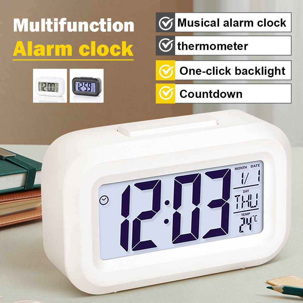 Jual COD Digital Jam Weker Digital Jam Meja Smart Alarm Clock 3D Clock
