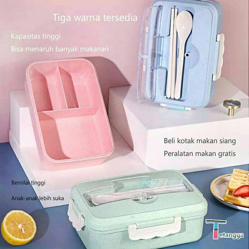 Jual Kotak Makanan / Kotak Bekal / Rantangan Makanan Bahan Wheat Straw ...