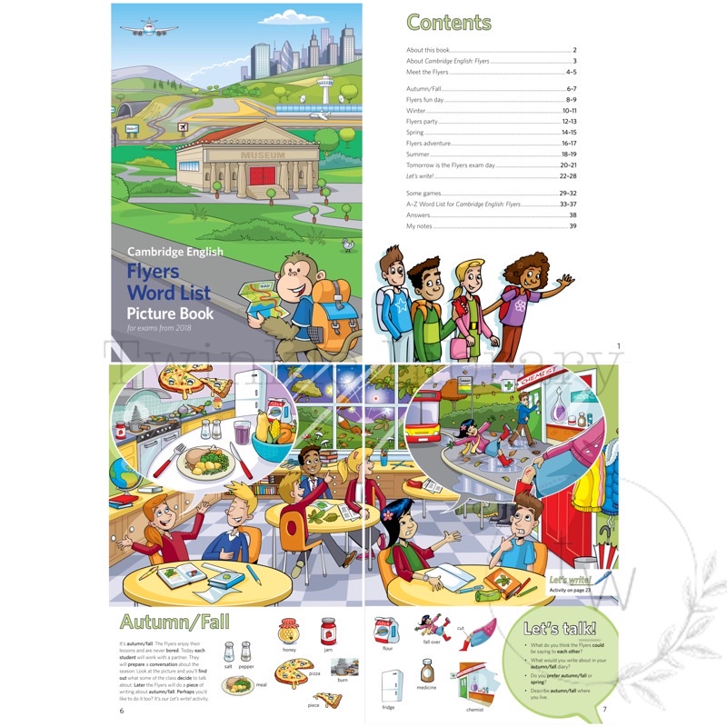 Jual BELI 3 BONUS 1 Cambrdge English Pre A1 Starters / A1 Movers / A2 Flyers Word List Picture