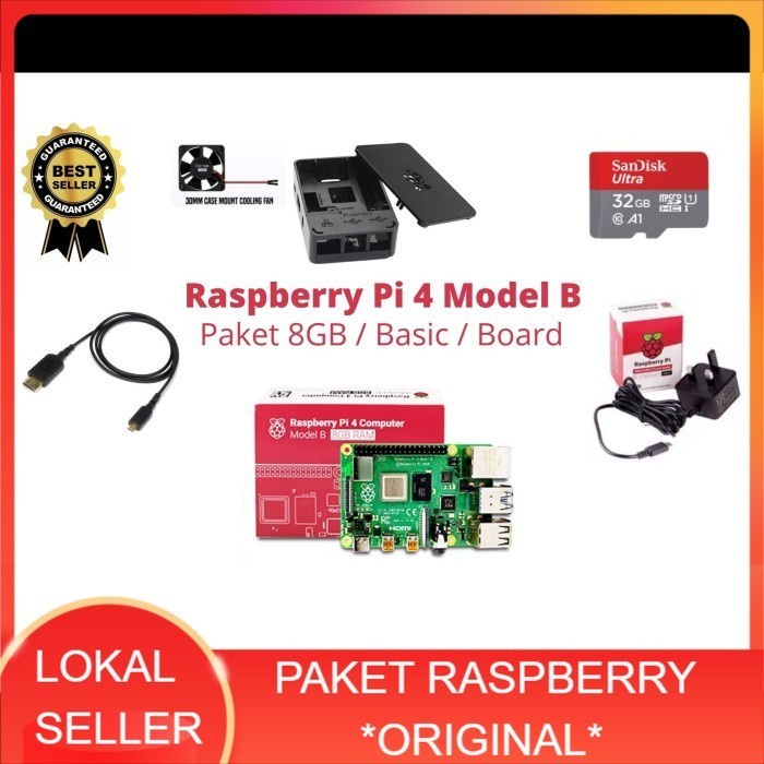 Jual *Paket/Board* Raspberry Pi 4 Model B - 2GB/4GB/8GB | Shopee Indonesia