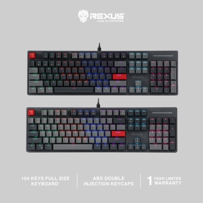 Jual Rexus Keyboard Gaming Heroic KX5 Full Size RGB Led | Shopee Indonesia