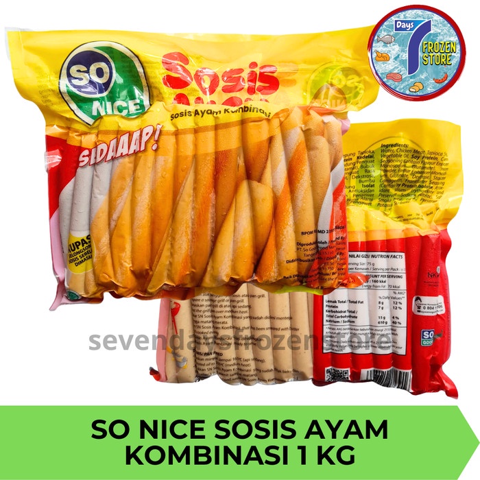 Jual So Nice Sosis Ayam Sosis Ayam Kombinasi 1 Kg Shopee Indonesia