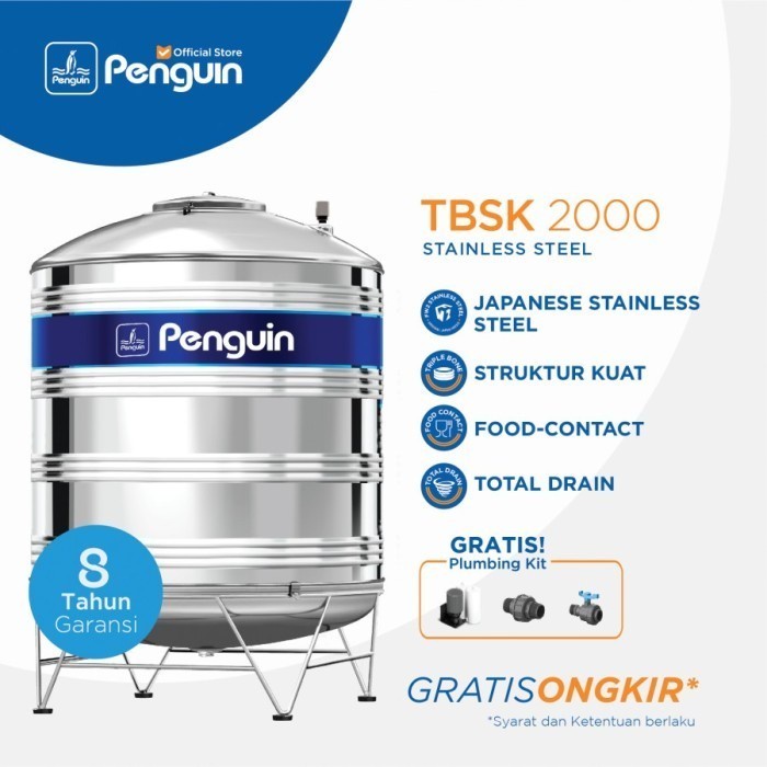Jual RIZKI ABADI - Tandon Toren Tangki Air Penguin Stainless Steel TBSK ...